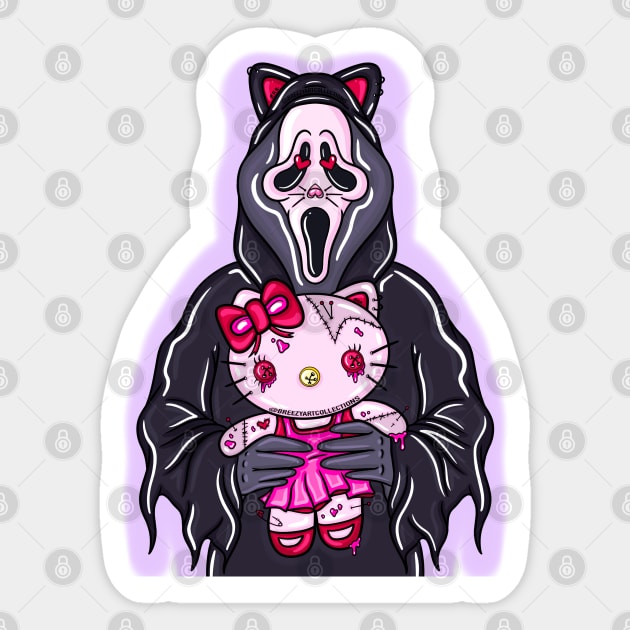 Voodoo Kitty Sticker by BreezyArtCollections 